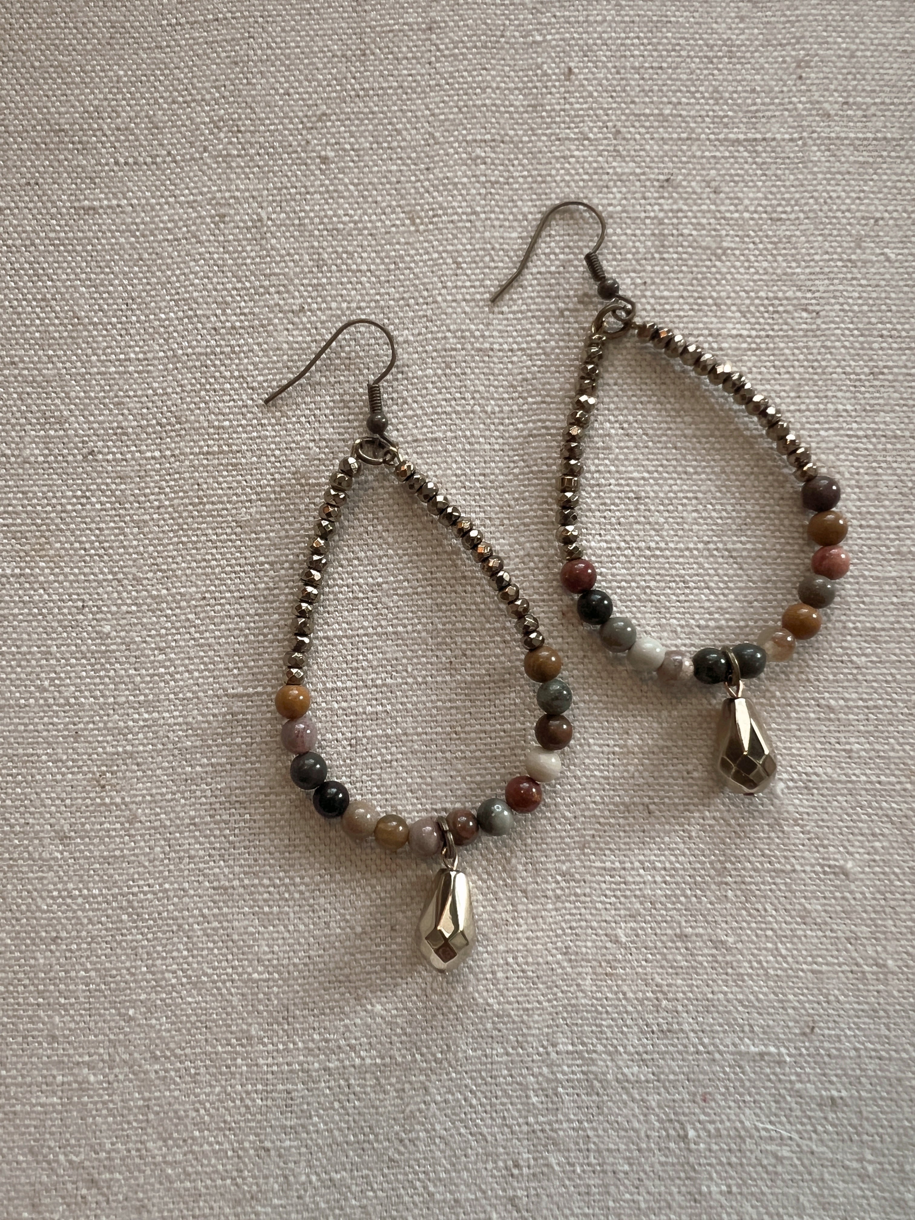 Vanessa Earrings (Unakite Stone)