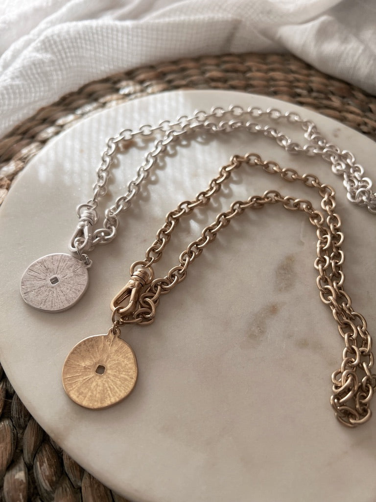 Coin & Lobster Clasp Necklace