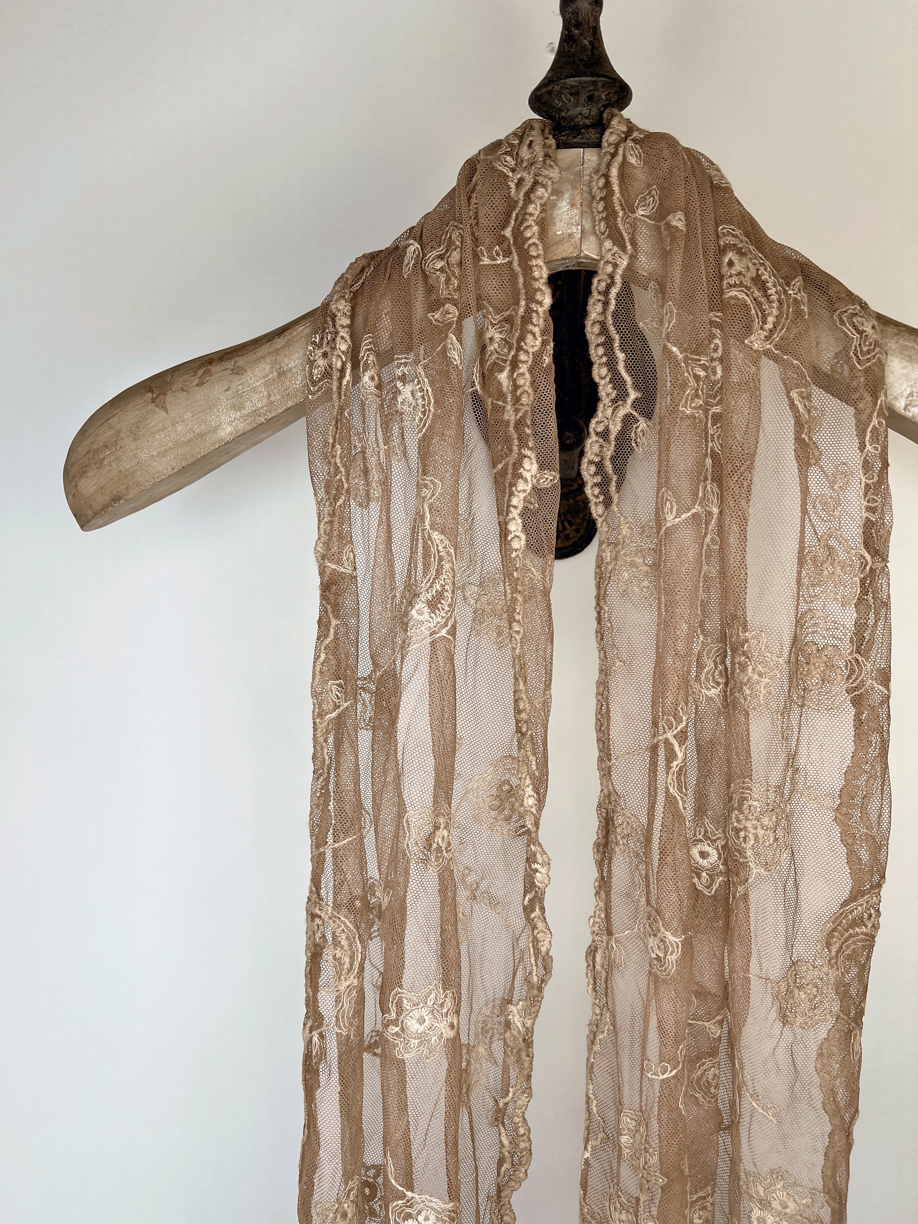 Maebel Vintage Lace Embroidered Scarf