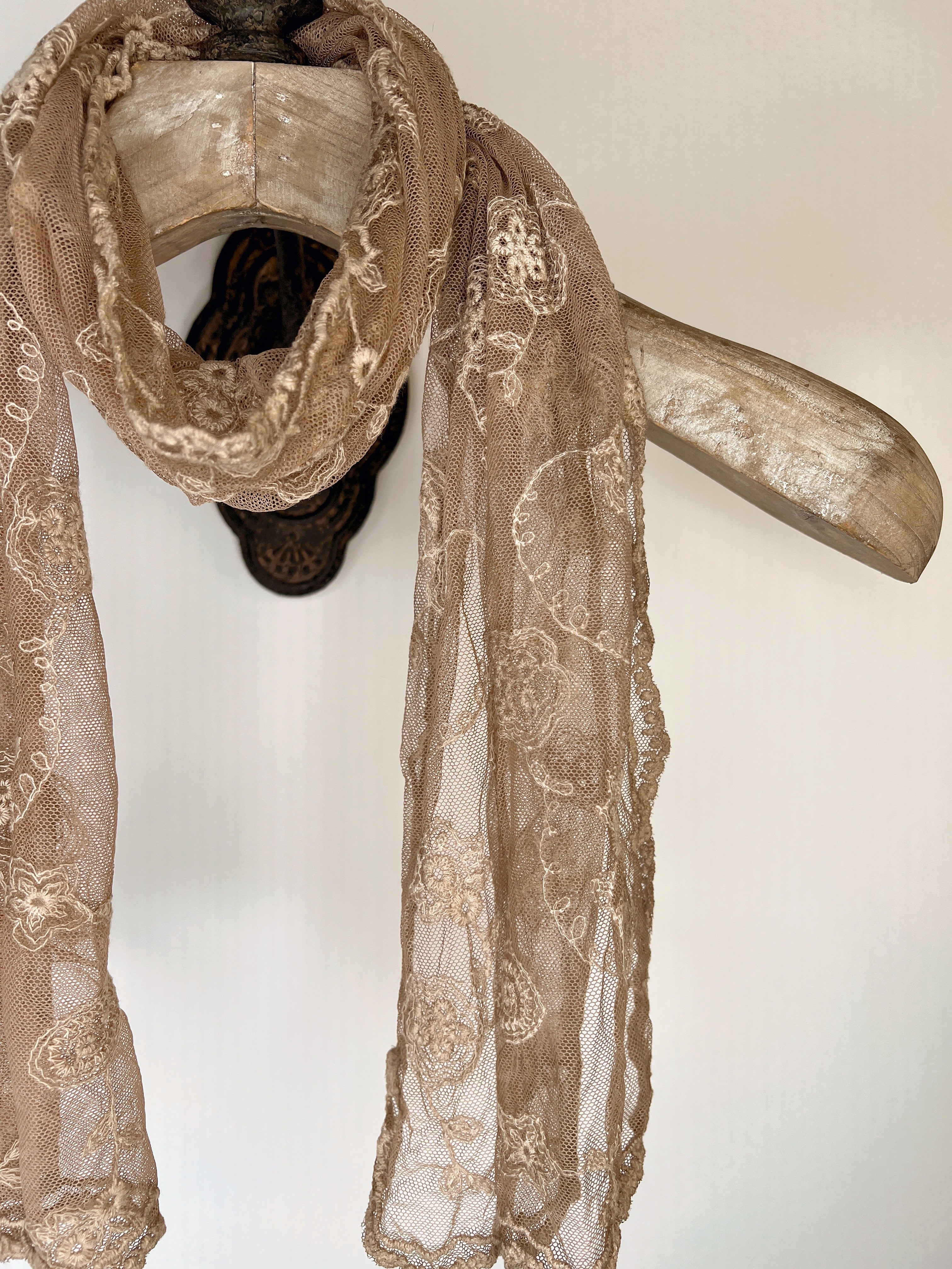 Maebel Vintage Lace Embroidered Scarf