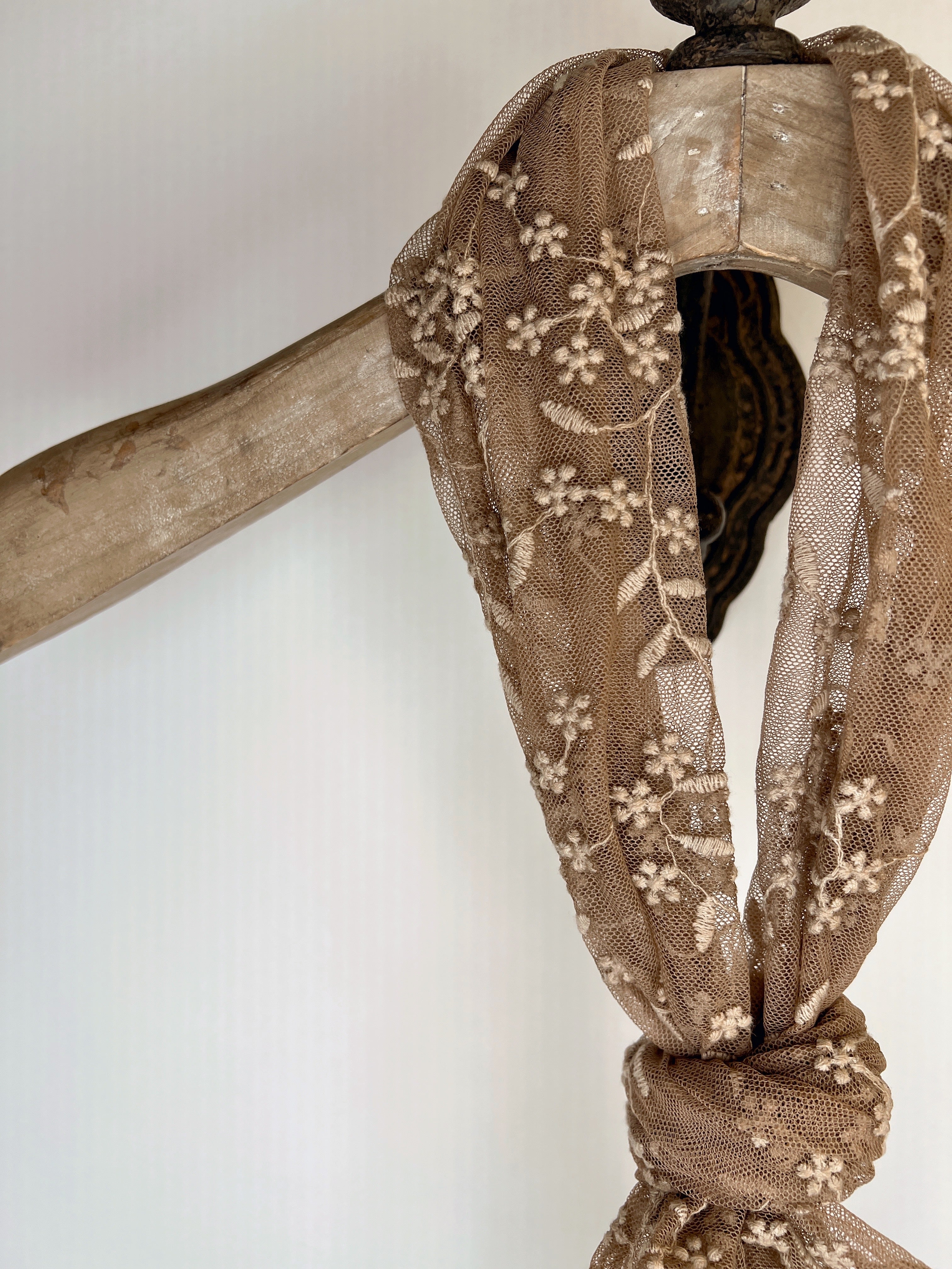 Blossom Embroidered Lace Scarf