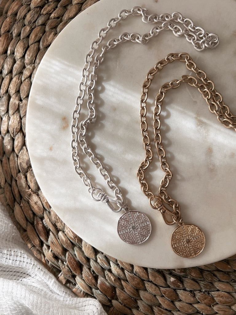 Coin & Lobster Clasp Necklace