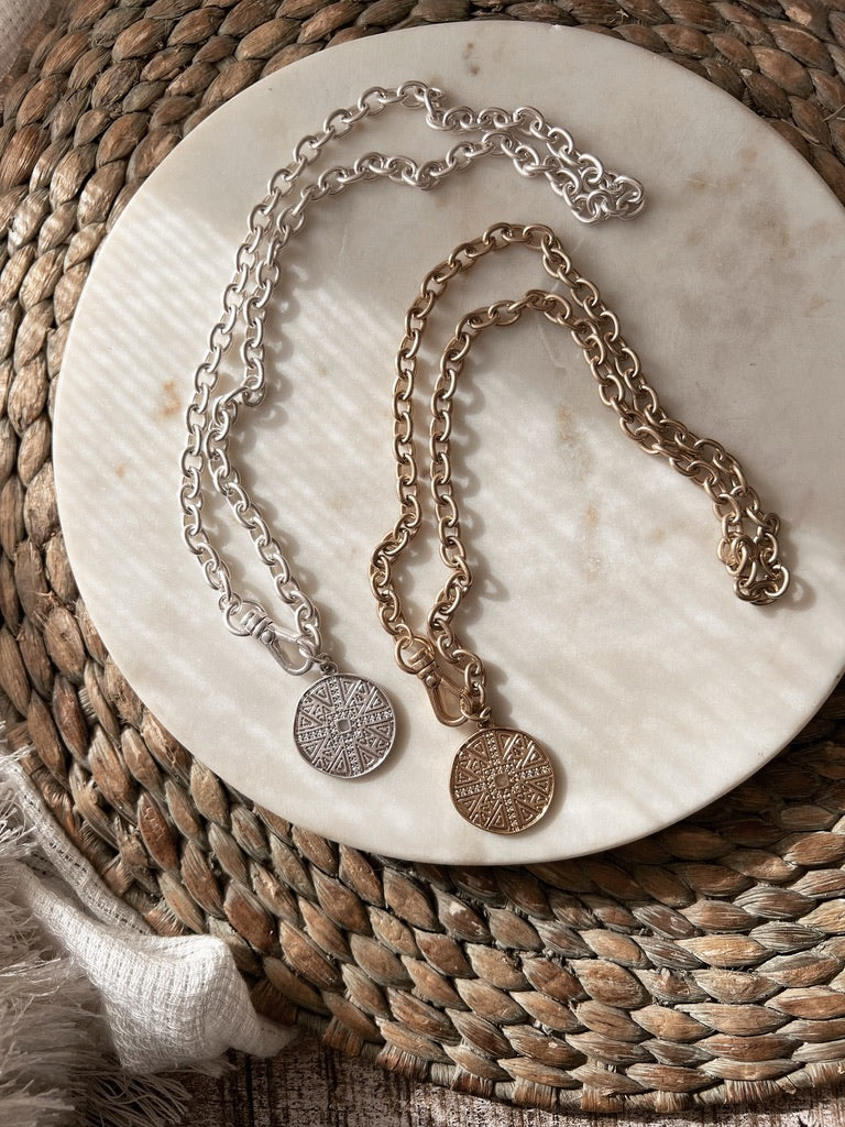 Coin & Lobster Clasp Necklace