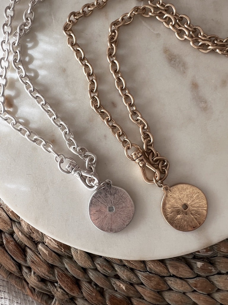 Coin & Lobster Clasp Necklace