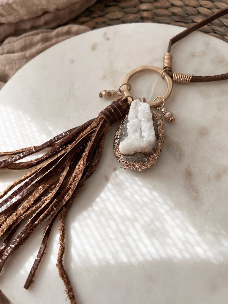 Stone Tassel Necklace