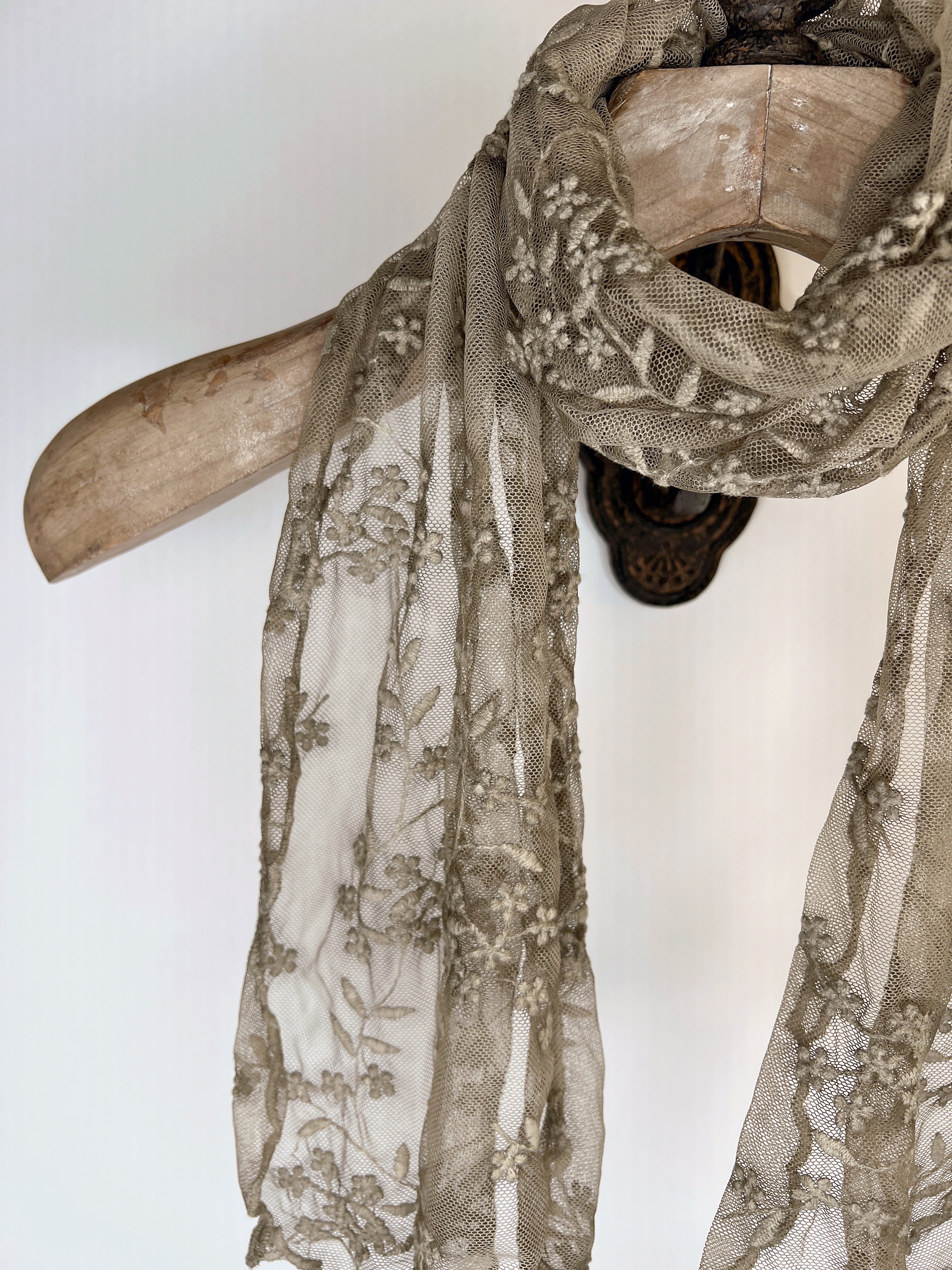 Blossom Embroidered Lace Scarf